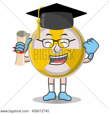 Radioactive Cute Happy Graduation School Reading Book Design Character, Design Vector Illustrator.