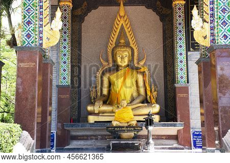 Ancient Buddha Statue For Thai People Traveler Travel Visit And Respect Praying And Blessing Wish Ho