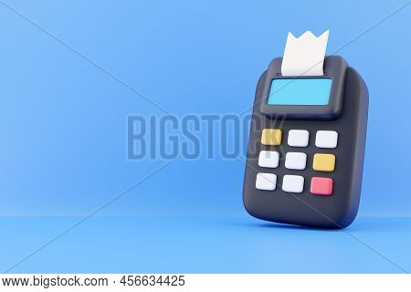 3d Render Credit Card Terminal Machine. 3d Rendering Credit Card Reader. 3d Render Credit Card Reade
