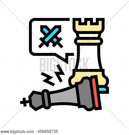 Checkmate Game Process Color Icon Vector. Checkmate Game Process Sign. Isolated Symbol Illustration
