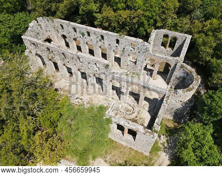 Drone View At The Roman Archaeological Site Of Butrinto In Albania