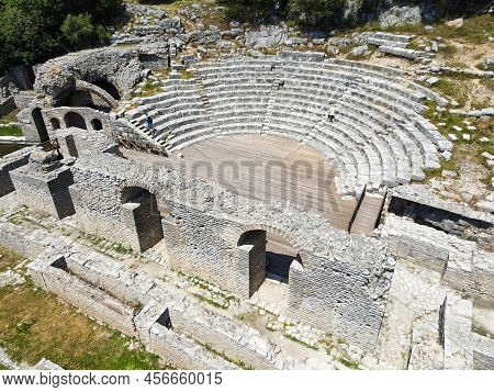 Drone View At The Roman Archaeological Site Of Butrinto In Albania