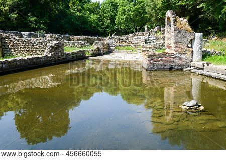 View At The Roman Archaeological Site Of Butrinto In Albania