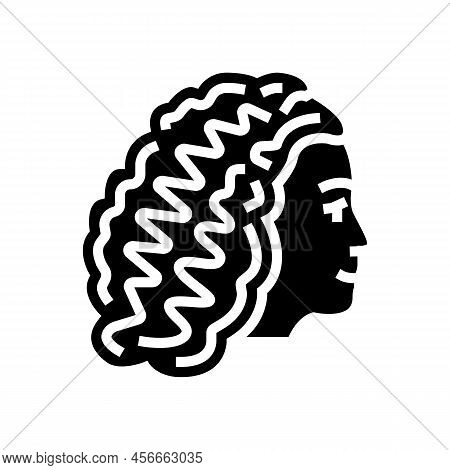 Curls Hairstyle Glyph Icon Vector. Curls Hairstyle Sign. Isolated Symbol Illustration