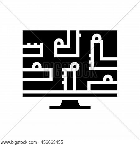 Puzzle Platform Video Game Glyph Icon Vector. Puzzle Platform Video Game Sign. Isolated Symbol Illus