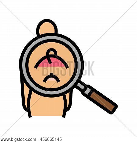 Back Ingrown Hair Research Color Icon Vector. Back Ingrown Hair Research Sign. Isolated Symbol Illus