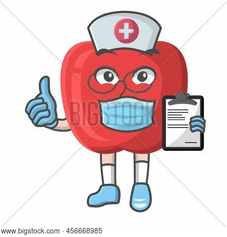 Apple Doctor Design Character, Design Vector Illustrator, Character Design On White Background.