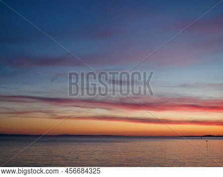 summer evening at the lake constance in lindau