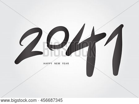 2041 Year, Happy New Year 2041 Vector, 2041 Number Design Vector Illustration, Black Lettering Numbe