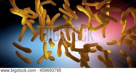 Flowing Clostridium Botulism Pathogens - 3d Illustration