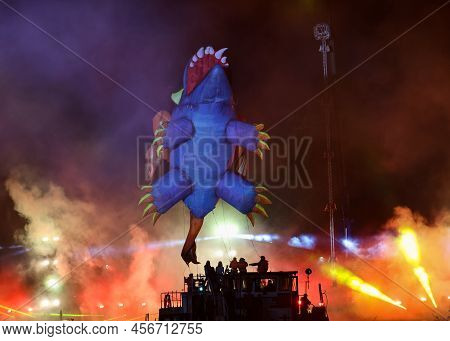 Cracow, Poland - June 4, 2022: Great Dragon Parade. The Great Outdoor Show On The Vistula River.