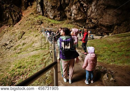 Family At Macocha Abyss, Moravian Karst, Czech Republic.