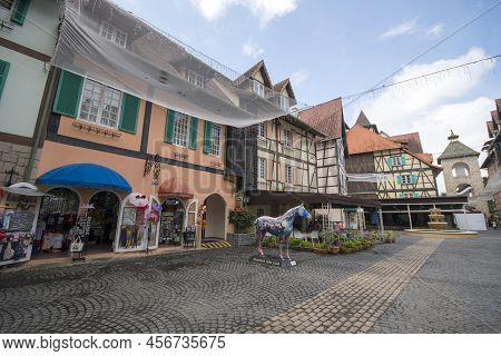 Bukit Tinggi, Malaysia - Jun 08, 2022: Day Time View At Colmar Tropicale In Berjaya Hills, Bukit Tin