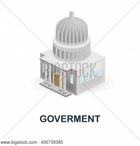 Goverment 3d Icon Simple Element From Buildings Collection. Creative Goverment Icon For Web Design, 