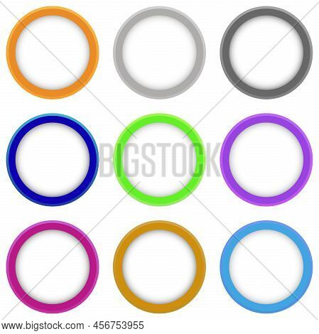 Set Of Vector Colorful Banners. Abstract Vector Shapes For Design. Ciolored Round Banners