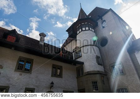 City Of Burgdorf In Switzerland. Castle And Streets Of The Ancient City