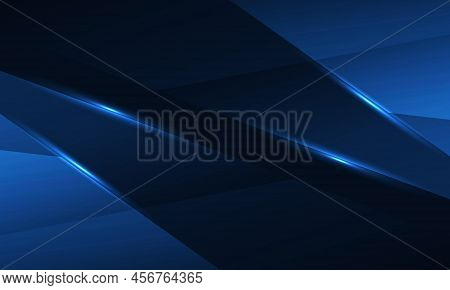Abstract Blue Background With Geometric Dynamic Glowing Diagonal Lines. Modern Trandy Abstract Blue 