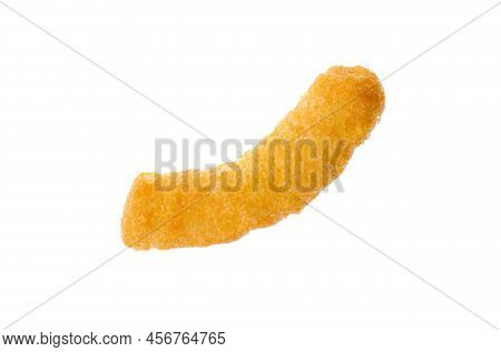 One Tasty Cheesy Corn Puff Isolated On White