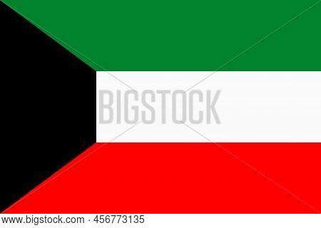 Flag Of Kuwait. Kuwaiti National Banner And Patriotic Symbol. Official Colors. Flat Vector Illustrat