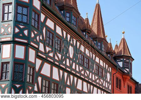 Beautiful City Buildings Of Old Town Fulda, German City In Hesse.