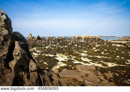 Chausey Island Coast And Cliffs Landscape In Brittany, France