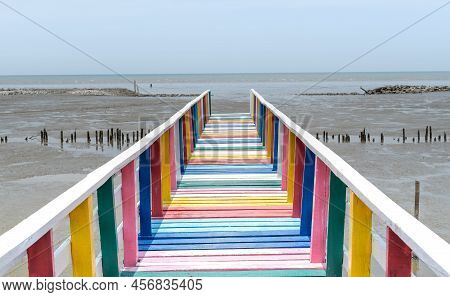 The Scenic Viewpoint At The Rainbow Bridge Which That On To The Sea And The Viewpoint At Samut Sakor