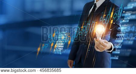 Business Growth, Progress And Success, Creativity, Big Idea And Inspiration Of Business, Businessman