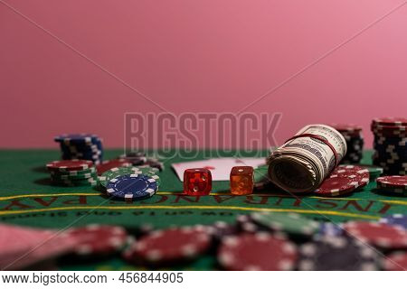 Blackjack Playing Cards And Casino Poker Chips
