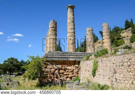 View At The Archaeological Site Of Delfi In Greece