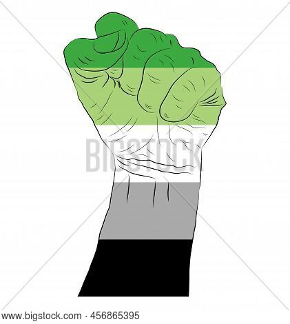 Aromantic Pride Flag Illustration. Lgbt Community. Bright Concept Background, Template For Banners,