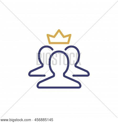 Customer Membership Client Crown Icon. Vip Member King Pictogram Stroke Person Membership Premium Se