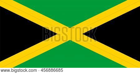 Jamaica Flag Vector National Dirty Silk Jamaican Icon. Jamaica Flag Pattern Background