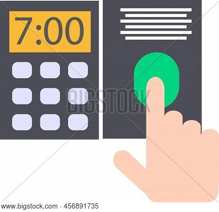Attendance Machine Icon On White Background. Time Attendance Machine Sign. Flat Style.