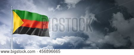 Azawad Mnla Flag On A Cloudy Sky, Three Dimensional Render