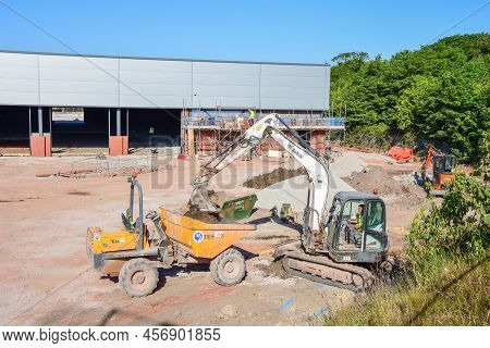 Prestatyn, Uk. Jun 22, 2022. Construction Work On The New Home Bargains Store Is Progressing.