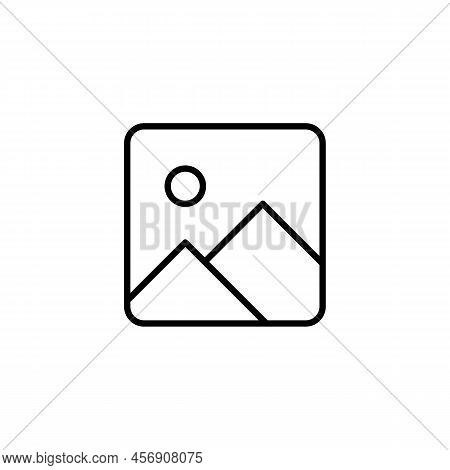 Simple Galery Thin Line Icon In Black On White. Trendy Flat Isolated Symbol Sign Used For: Illustrat