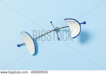 Orthodontic Face Mask Dental Petite Mask On A Blue Background