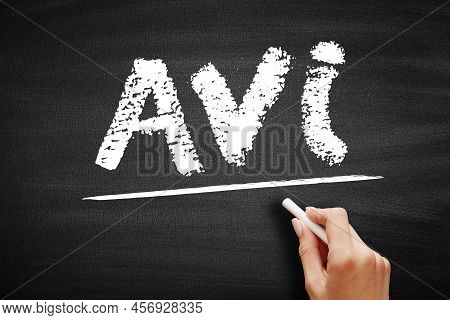 Avi - Audio Video Interleaved Acronym, Technology Concept On Blackboard