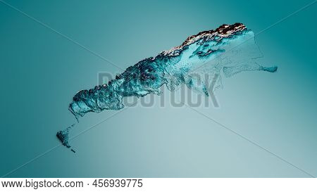 Topographic Argentina Map Hypsometric Argentina Elevation Tint Spectral Shaded Relief Map 3d Illustr