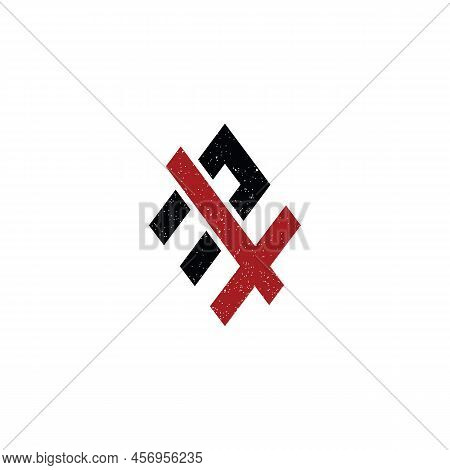 Abstract Initial Letter Rx Logo In Red And Black Color Isolated In White Background Applied For Cons