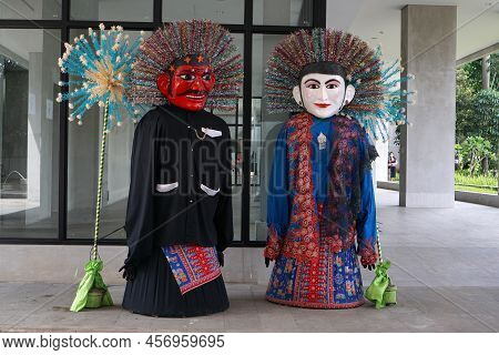 Jakarta, Indonesia. June 23, 2022. Large Puppet Figure Featured In Betawi Folk Performance Called On