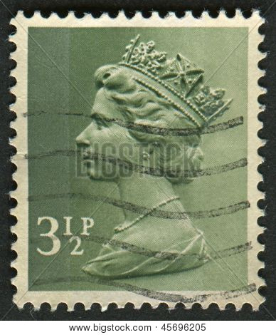 UK-เซอร์กา 1971: แสตมป์ที่พิมพ์ในประเทศอังกฤษแสดงรูปของ Elizabeth II เป็นพระมหากษัตริย์รัฐธรรมนูญของ 16