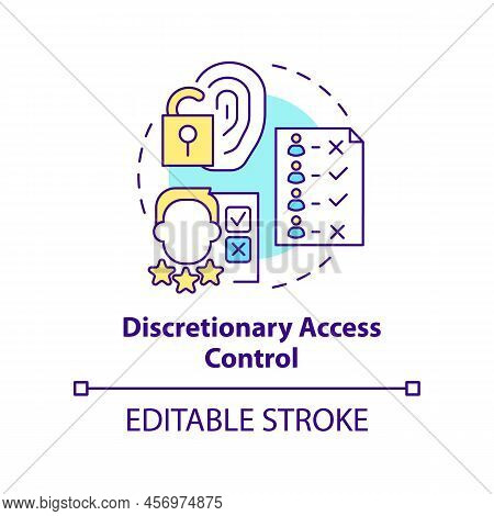 Discretionary Access Control Concept Icon. Security Management Abstract Idea Thin Line Illustration.