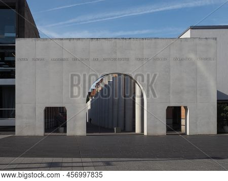 Nuernberg, Germany - Circa June 2022: Strasse Der Menschenrechte Translation The Way Of Human Rights