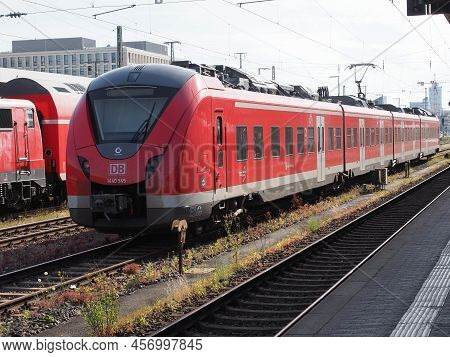 Trains At Nuernberg Hauptbahnhof Central Station In Nuernbergp