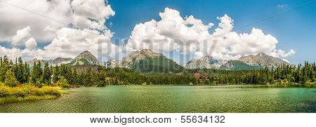 Pond In Mountains At Summer