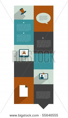 Modern color  infographic box diagram can be used for annual report. Web or print banner, template.