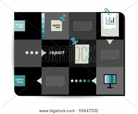 Modern color  infographic box diagram can be used for annual report. Web or print banner, template.