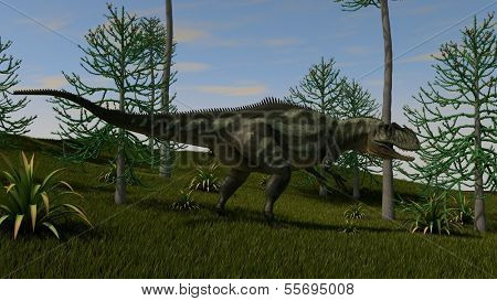 Majungasaurus on hill