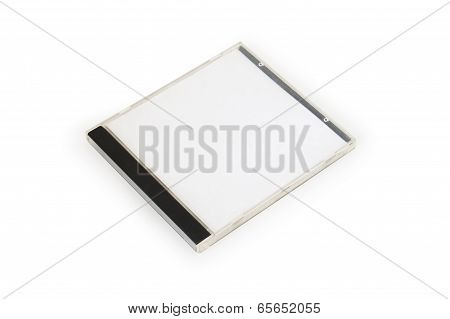 CD Box with disc on white background